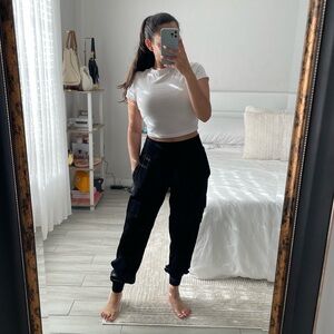 Pookie & Sebastian Blythe Satin Cargo Jogger Pants